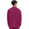 Cherokee Men’s Scrub Jacket Snap Front Medical with 3 Pockets, Knit Cuffs, Soft Fade Resistant 2-Way Stretch – WW360(Wine)