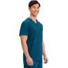 Cherokee Men’s V-Neck Scrub Top with Mesh Yoke and Side Panels for Extra Breathability WW603(Caribbean Blue)