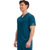 Cherokee Men’s V-Neck Scrub Top with Mesh Yoke and Side Panels for Extra Breathability WW603(Caribbean Blue)