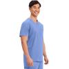 Cherokee Men’s V-Neck Scrub Top with Mesh Yoke and Side Panels for Extra Breathability WW603(Ciel)