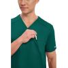 Cherokee Men’s V-Neck Scrub Top with Mesh Yoke and Side Panels for Extra Breathability WW603(Hunter Green)