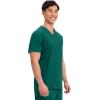 Cherokee Men’s V-Neck Scrub Top with Mesh Yoke and Side Panels for Extra Breathability WW603(Hunter Green)