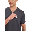 Cherokee Men’s V-Neck Scrub Top with Mesh Yoke and Side Panels for Extra Breathability WW603(Pewter)