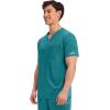 Cherokee Men’s V-Neck Scrub Top with Mesh Yoke and Side Panels for Extra Breathability WW603(Teal Blue)