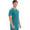 Cherokee Men’s V-Neck Scrub Top with Mesh Yoke and Side Panels for Extra Breathability WW603(Teal Blue)