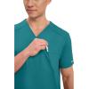Cherokee Men’s V-Neck Scrub Top with Mesh Yoke and Side Panels for Extra Breathability WW603(Teal Blue)