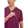 Cherokee Men’s V-Neck Scrub Top with Mesh Yoke and Side Panels for Extra Breathability WW603(Wine)