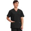 Cherokee Men’s V-Neck Top Traditional fit with 4 Pockets, Ultra Soft, Durable, Fade Resistant, 2-Way Stretch Fabric – WW695(Black)