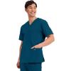 Cherokee Men’s V-Neck Top Traditional fit with 4 Pockets, Ultra Soft, Durable, Fade Resistant, 2-Way Stretch Fabric – WW695(Caribbean Blue)