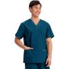 Cherokee Men’s V-Neck Top Traditional fit with 4 Pockets, Ultra Soft, Durable, Fade Resistant, 2-Way Stretch Fabric – WW695(Caribbean Blue)