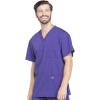 Cherokee Men’s V-Neck Top Traditional fit with 4 Pockets, Ultra Soft, Durable, Fade Resistant, 2-Way Stretch Fabric – WW695(Grape)