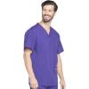 Cherokee Men’s V-Neck Top Traditional fit with 4 Pockets, Ultra Soft, Durable, Fade Resistant, 2-Way Stretch Fabric – WW695(Grape)