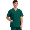 Cherokee Men’s V-Neck Top Traditional fit with 4 Pockets, Ultra Soft, Durable, Fade Resistant, 2-Way Stretch Fabric – WW695(Hunter Green)