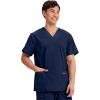 Cherokee Men’s V-Neck Top Traditional fit with 4 Pockets, Ultra Soft, Durable, Fade Resistant, 2-Way Stretch Fabric – WW695(Navy)