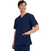 Cherokee Men’s V-Neck Top Traditional fit with 4 Pockets, Ultra Soft, Durable, Fade Resistant, 2-Way Stretch Fabric – WW695(Navy)