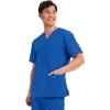 Cherokee Men’s V-Neck Top Traditional fit with 4 Pockets, Ultra Soft, Durable, Fade Resistant, 2-Way Stretch Fabric – WW695(Royal)