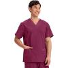 Cherokee Men’s V-Neck Top Traditional fit with 4 Pockets, Ultra Soft, Durable, Fade Resistant, 2-Way Stretch Fabric – WW695(Wine)