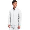 Cherokee Scrub Jacket Men’s Zip Front Jacket with 5 Pockets, Bungee Loop, Rib-Knit Cuffs, Soft 2-Way Stretch Fabric – WW320(White)