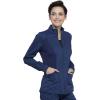 Cherokee Scrub Jacket for Women Zip Front High-Low Medical Uniform, 3 Pockets, Mesh Detail, Ultra Soft 2-Way Stretch – WW301(Navy)