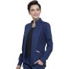 Cherokee Scrub Jacket for Women Zip Front High-Low Medical Uniform, 3 Pockets, Mesh Detail, Ultra Soft 2-Way Stretch – WW301(Navy)