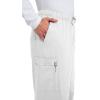 Cherokee Scrub Pants for Men Cargo Nursing Bottom with Zip Fly, 7 Pockets, Elastic Waist & 2-Way Stretch Fabric – 4243(White)