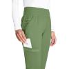 Cherokee Scrub Pants for Women Jogger Natural Rise Medical Uniform 5 Pocket Elastic Waist Ultra Soft 2-Way Stretch – WW011(Celery Green)