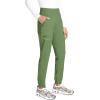 Cherokee Scrub Pants for Women Jogger Natural Rise Medical Uniform 5 Pocket Elastic Waist Ultra Soft 2-Way Stretch – WW011(Celery Green)