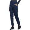 Cherokee Scrub Pants for Women Jogger Natural Rise Medical Uniform 5 Pocket Elastic Waist Ultra Soft 2-Way Stretch – WW011(Navy)