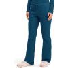 Cherokee Scrub Pants for Women Mid Rise Flare Leg Drawstring Cargo Medical Uniform 4 Pocket Durable Easy Care Stretch – 4044(Caribbean Blue)