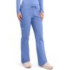 Cherokee Scrub Pants for Women Mid Rise Flare Leg Drawstring Cargo Medical Uniform 4 Pocket Durable Easy Care Stretch – 4044(Ciel)