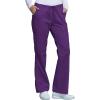 Cherokee Scrub Pants for Women Mid Rise Flare Leg Drawstring Cargo Medical Uniform 4 Pocket Durable Easy Care Stretch – 4044(Eggplant)
