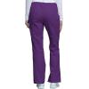Cherokee Scrub Pants for Women Mid Rise Flare Leg Drawstring Cargo Medical Uniform 4 Pocket Durable Easy Care Stretch – 4044(Eggplant)