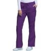 Cherokee Scrub Pants for Women Mid Rise Flare Leg Drawstring Cargo Medical Uniform 4 Pocket Durable Easy Care Stretch – 4044(Eggplant)