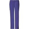 Cherokee Scrub Pants for Women Mid Rise Flare Leg Drawstring Cargo Medical Uniform 4 Pocket Durable Easy Care Stretch – 4044(Grape)