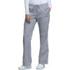 Cherokee Scrub Pants for Women Mid Rise Flare Leg Drawstring Cargo Medical Uniform 4 Pocket Durable Easy Care Stretch – 4044(Grey)