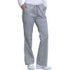 Cherokee Scrub Pants for Women Mid Rise Flare Leg Drawstring Cargo Medical Uniform 4 Pocket Durable Easy Care Stretch – 4044(Grey)