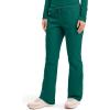 Cherokee Scrub Pants for Women Mid Rise Flare Leg Drawstring Cargo Medical Uniform 4 Pocket Durable Easy Care Stretch – 4044(Hunter)