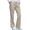 Cherokee Scrub Pants for Women Mid Rise Flare Leg Drawstring Cargo Medical Uniform 4 Pocket Durable Easy Care Stretch – 4044(Khaki)