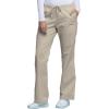 Cherokee Scrub Pants for Women Mid Rise Flare Leg Drawstring Cargo Medical Uniform 4 Pocket Durable Easy Care Stretch – 4044(Khaki)