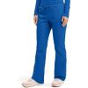 Cherokee Scrub Pants for Women Mid Rise Flare Leg Drawstring Cargo Medical Uniform 4 Pocket Durable Easy Care Stretch – 4044(Royal)