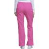Cherokee Scrub Pants for Women Mid Rise Flare Leg Drawstring Cargo Medical Uniform 4 Pocket Durable Easy Care Stretch – 4044(Shocking Pink)