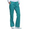 Cherokee Scrub Pants for Women Mid Rise Flare Leg Drawstring Cargo Medical Uniform 4 Pocket Durable Easy Care Stretch – 4044(Teal Blue)