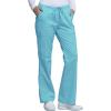 Cherokee Scrub Pants for Women Mid Rise Flare Leg Drawstring Cargo Medical Uniform 4 Pocket Durable Easy Care Stretch – 4044(Turquoise)