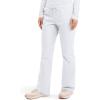 Cherokee Scrub Pants for Women Mid Rise Flare Leg Drawstring Cargo Medical Uniform 4 Pocket Durable Easy Care Stretch – 4044(White)