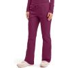 Cherokee Scrub Pants for Women Mid Rise Flare Leg Drawstring Cargo Medical Uniform 4 Pocket Durable Easy Care Stretch – 4044(Wine)