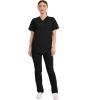 Cherokee Scrub Top for Women & Men, V-Neck Tuckable Medical Shirt with 1 Chest Pocket & ID Loop – WW625(Black)