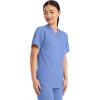 Cherokee Scrub Top for Women & Men, V-Neck Tuckable Medical Shirt with 1 Chest Pocket & ID Loop – WW625(Ciel)