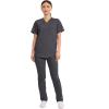 Cherokee Scrub Top for Women & Men, V-Neck Tuckable Medical Shirt with 1 Chest Pocket & ID Loop – WW625(Pewter)