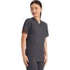 Cherokee Scrub Top for Women & Men, V-Neck Tuckable Medical Shirt with 1 Chest Pocket & ID Loop – WW625(Pewter)