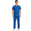 Cherokee Scrub Top for Women & Men, V-Neck Tuckable Medical Shirt with 1 Chest Pocket & ID Loop – WW625(Royal)